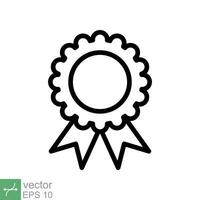 rosetón medalla icono. sencillo contorno estilo. otorgar, cinta, logro, insignia, certificado concepto. línea vector ilustración símbolo aislado en blanco antecedentes. eps 10