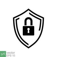 Security icon. Simple flat style. Shield secure, privacy protect, guarantee safe, network guard, safety concept. Vector illustration symbol isolated on white background. EPS 10.