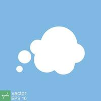 Think bubble. Empty white cloud speech bubble cartoon, idea, communication concept. Simple flat style. Vector illustration isolated. EPS 10.