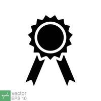 Rosette medal icon. Simple solid style. Award, ribbon, accomplishment, badge, certificate concept. Glyph vector illustration symbol isolated on white background. EPS 10.