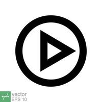 Play button icon. Simple flat style. Media player audio, triangle, click, music concept. Vector illustration isolated on white background. EPS 10.