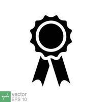 Rosette medal icon. Simple solid style. Award, ribbon, accomplishment, badge, certificate concept. Glyph vector illustration symbol isolated on white background. EPS 10.