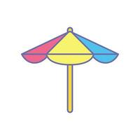 Summer Beach umbrella, Sun protective colorful umbrella symbol of a holiday in sea for infographic, website or app. parasol, relax, vacation, icon. Vector illustration filled outline style EPS10