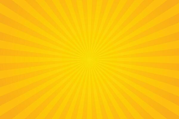 Yellow orange sunburst pattern background. Rays, radial, line, star, sunny, light beam, summer banner. Vector illustration EPS 10.
