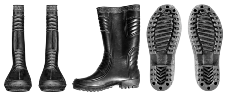 Rubber black boots png