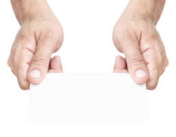Hand hold white card png