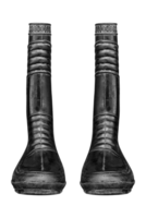Front view rubber black boots png