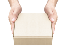 Hand hold small carton box png