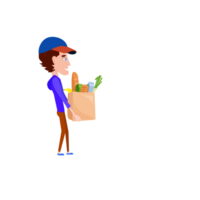 Delivery man with box png