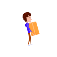 Shipping man with box png