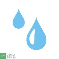 Water drops icon. Simple flat style. Drop water, droplet, liquid, oil, rain, clean aqua, farming, nature, environment concept. Vector illustration isolated on white background. EPS 10.