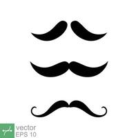 Old style mustaches icon set. Simple flat style. Cartoon, dad, mister, gentleman concept. Vector illustration isolated on white background. EPS 10.