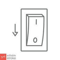 Light off, electric switch icon. Simple outline style. Power turn off button, toggle switch of position concept. Thin line vector illustration isolated on white background. Editable stroke EPS 10.