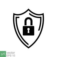 Security icon. Simple flat style. Shield secure, privacy protect, guarantee safe, network guard, safety concept. Vector illustration symbol isolated on white background. EPS 10.