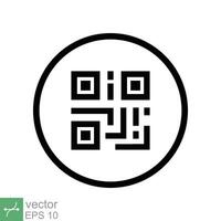 Scan qr code icon. Simple flat style. Scanning black round qr badge on mobile application, barcode, digital identification concept. Vector illustration symbol isolated on white background. EPS 10.