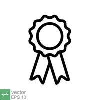 rosetón medalla icono. sencillo contorno estilo. otorgar, cinta, logro, insignia, certificado concepto. línea vector ilustración símbolo aislado en blanco antecedentes. eps 10