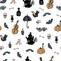 Seamless pattern gothic Halloween png