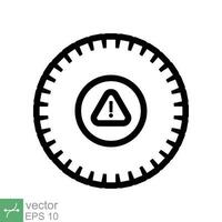 System error icon. Simple outline style. Risk alert, failure, mechanical gear engine, trouble service, caution, technology concept. Line vector illustration isolated on white background. EPS 10.