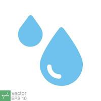 Water drops icon. Simple flat style. Drop water, droplet, liquid, oil, rain, clean aqua, farming, nature, environment concept. Vector illustration isolated on white background. EPS 10.