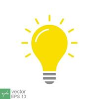 Light bulb icon. Simple flat style. glow lamp, idea, solution, inspiration, yellow lightbulb, technology concept. Vector illustration isolated on white background. EPS 10.