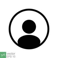 User member icon for UI UX user interface or profile face avatar app in circle design. Simple flat style. Technology concept. Vector illustration isolated on white background. EPS 10.