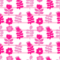 Pink  seamless pattern.  minimalist flowers png