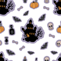 Seamless pattern mystical Halloween png