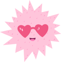 pink sun with glasses png