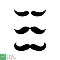 Old style mustaches icon set. Simple flat style. Cartoon, dad, mister, gentleman concept. Vector illustration isolated on white background. EPS 10.