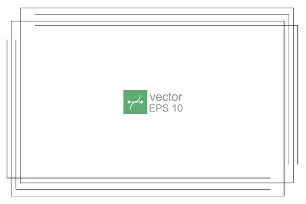 Frame, simple thin line border. Horizontal vintage rectangle photo frame. Slim lines vector illustration isolated on white background. EPS 10.