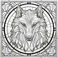 Stained Glass Wolf Coloring Pages photo