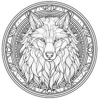 Stained Glass Wolf Coloring Pages photo