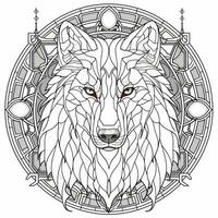 Stained Glass Wolf Coloring Pages photo