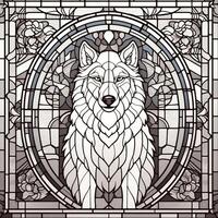 Stained Glass Wolf Coloring Pages photo