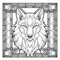 Stained Glass Wolf Coloring Pages photo