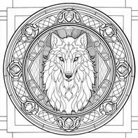 Stained Glass Wolf Coloring Pages photo