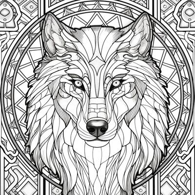 Unleash Your Inner Artist with - Stained Glass Wolf Coloring Pages Photo 