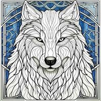 Stained Glass Wolf Coloring Pages photo