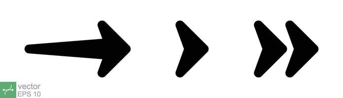 Arrow vector icon collection. Right, left, up, down, different black direction sign element. Vector illustration isolated on white background. EPS 10.