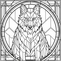 Stained Glass Wolf Coloring Pages photo