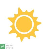 Sun icon. Simple flat style. Nature logo, contemporary, sunset, summer concept. Vector illustration isolated on white background. EPS 10.