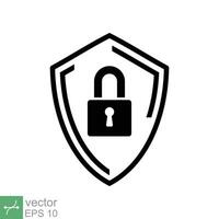 Security icon. Simple flat style. Shield secure, privacy protect, guarantee safe, network guard, safety concept. Vector illustration symbol isolated on white background. EPS 10.