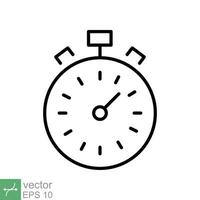 cronógrafo icono. sencillo contorno estilo. mirar, detener, reloj, rápido Temporizador, cronómetro velocidad tiempo, cuenta regresiva concepto. Delgado línea vector ilustración aislado en blanco antecedentes. eps 10