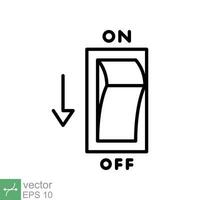 Light off, electric switch icon. Simple outline style. Power turn off button, toggle switch of position concept for web and app. Thin line vector illustration isolated on white background. EPS 10.