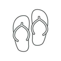 A pair of Beach sandals, blue slippers for summer vacation. Comfortable slipper Footwear at seaside. Flip, flop, sendal, summer time vacation icon Vector illustration filled outline style EPS 10