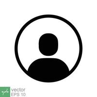 User member icon for UI UX user interface or profile face avatar app in circle design. Simple flat style. Technology concept. Vector illustration isolated on white background. EPS 10.