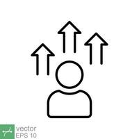 Personal development icon. Simple outline style. Strategy management, capital, human, leadership concept. Thin line vector illustration isolated on white background. EPS 10.