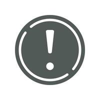 Exclamation mark in round shape for hazard warning symbol. Beware secure caution in traffic road. Error, notice, Alert, caution icon. Vector illustration solid, glyph style. EPS 10