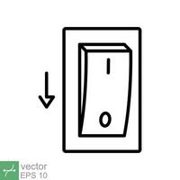 Light off, electric switch icon. Simple outline style. Power turn off button, toggle switch of position concept for web and app. Thin line vector illustration isolated on white background. EPS 10.