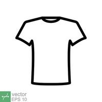 camiseta icono. sencillo contorno estilo. camisa, tee, deporte, ropa, blanco, Moda concepto. Delgado línea vector ilustración aislado en blanco antecedentes. eps 10